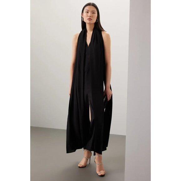 Obando Womens Black Size 6 Drape Detail Boho Gown Dress - Picture 1 of 3